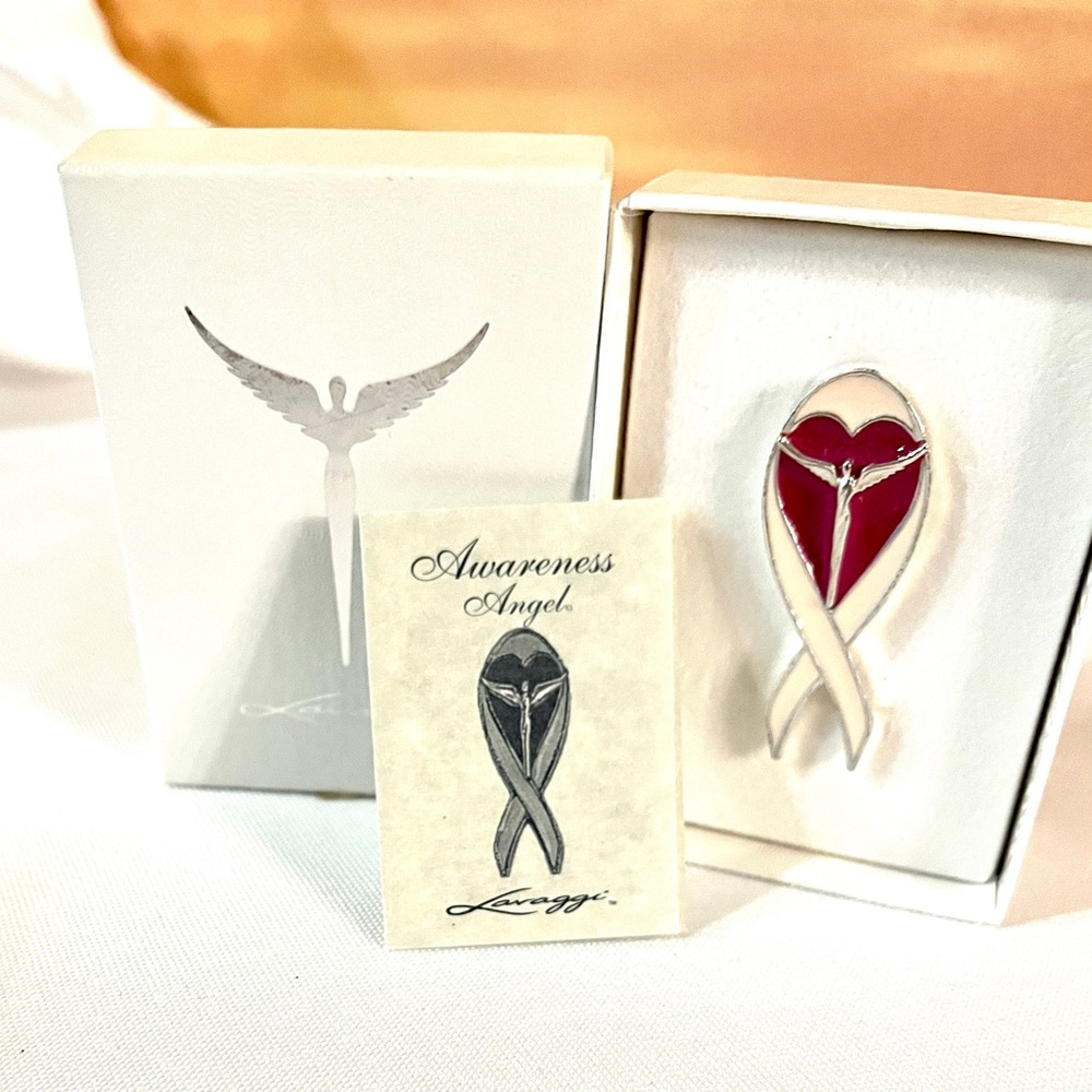 NIB Lavaggi Breast Awareness Angel Pin